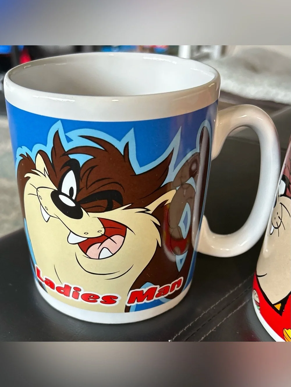 2- vintage 1994 Sakura Warner Bros. Looney Tunes Tasmanian Devil coffee mugs